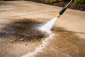 Remove Oil and Tyre Stains From a Driveway